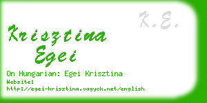 krisztina egei business card
